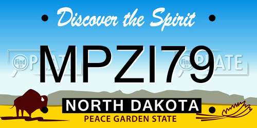 MPZI79 North Dakota License Plate