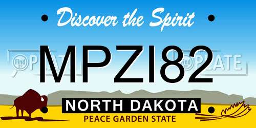 MPZI82 North Dakota License Plate