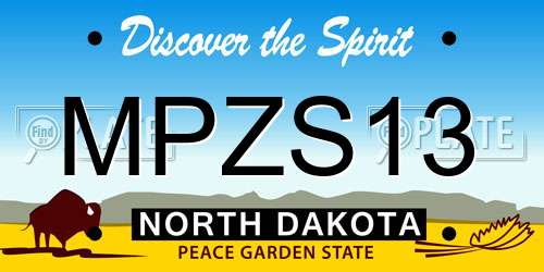 MPZS13 North Dakota License Plate