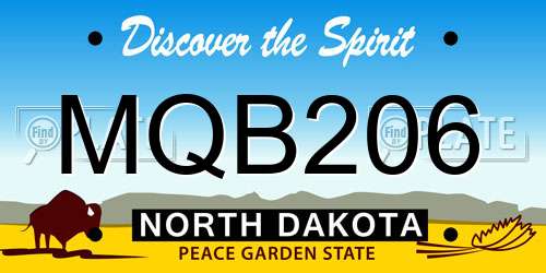 MQB206 North Dakota License Plate