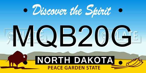 MQB20G North Dakota License Plate