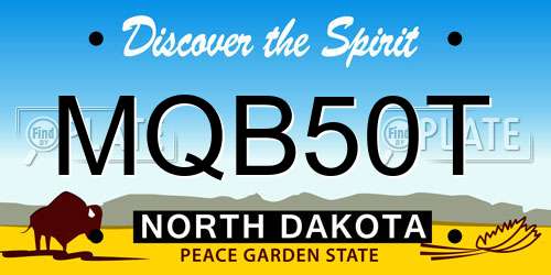MQB50T North Dakota License Plate