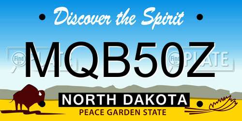MQB50Z North Dakota License Plate