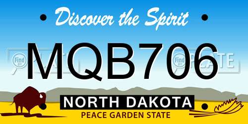 MQB706 North Dakota License Plate