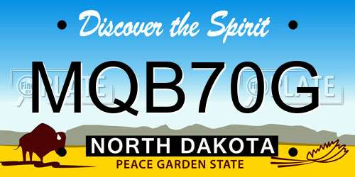 MQB70G North Dakota License Plate