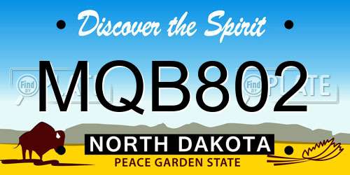 MQB802 North Dakota License Plate