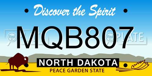 MQB807 North Dakota License Plate