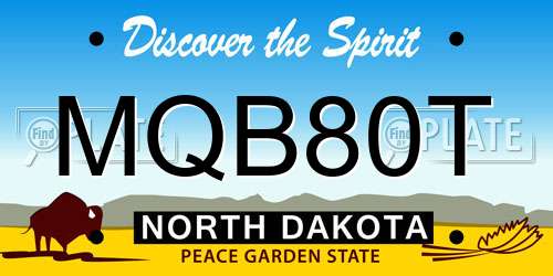 MQB80T North Dakota License Plate