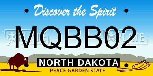 MQBB02 North Dakota License Plate