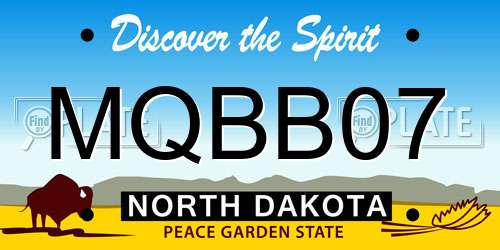 MQBB07 North Dakota License Plate