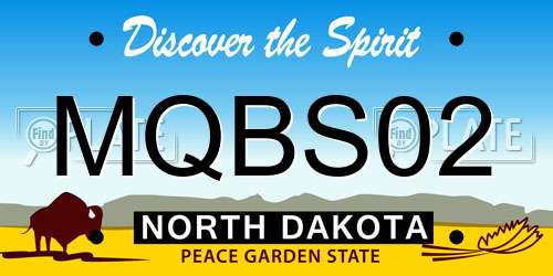 MQBS02 North Dakota License Plate