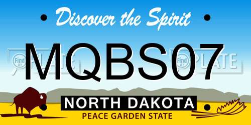 MQBS07 North Dakota License Plate