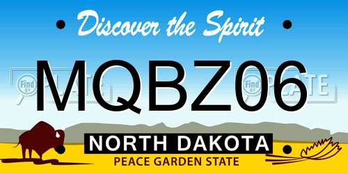 MQBZ06 North Dakota License Plate
