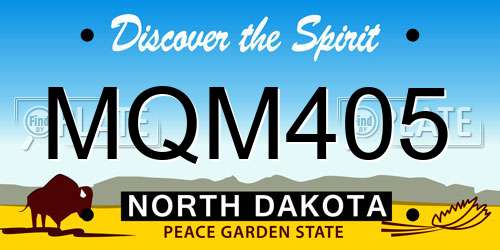 MQM405 North Dakota License Plate