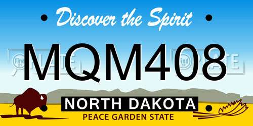 MQM408 North Dakota License Plate
