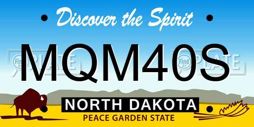 MQM40S North Dakota License Plate
