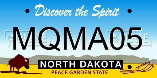 MQMA05 North Dakota License Plate