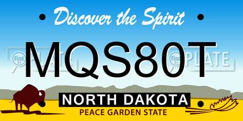 MQS80T North Dakota License Plate
