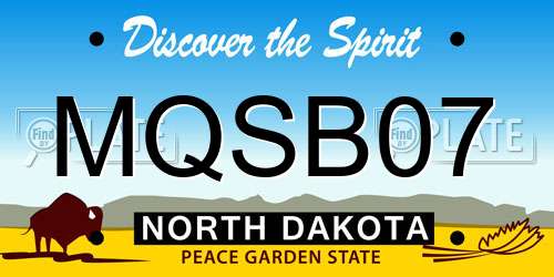 MQSB07 North Dakota License Plate