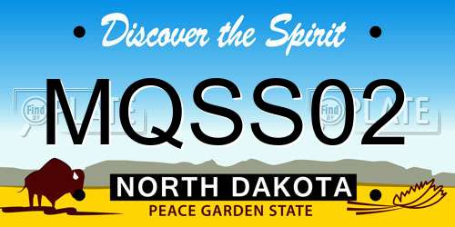 MQSS02 North Dakota License Plate