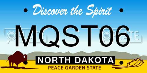 MQST06 North Dakota License Plate
