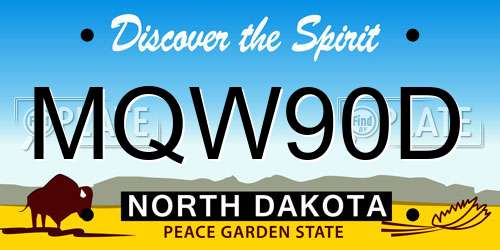 MQW90D North Dakota License Plate