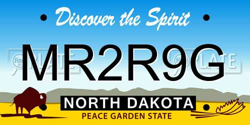 MR2R9G North Dakota License Plate