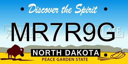 MR7R9G North Dakota License Plate
