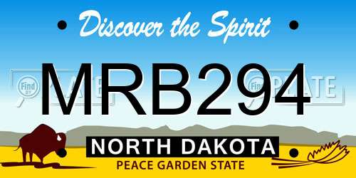 MRB294 North Dakota License Plate