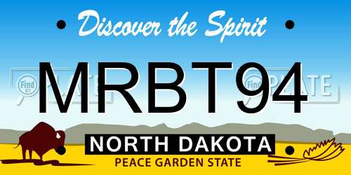 MRBT94 North Dakota License Plate