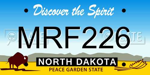 MRF226 North Dakota License Plate