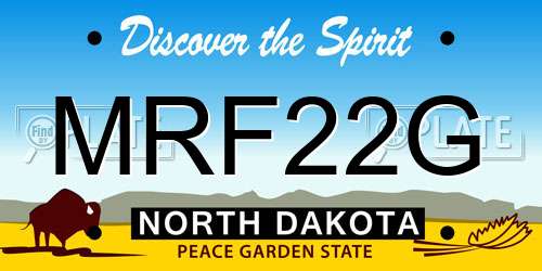 MRF22G North Dakota License Plate