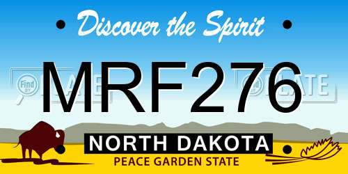 MRF276 North Dakota License Plate