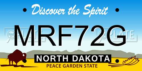 MRF72G North Dakota License Plate