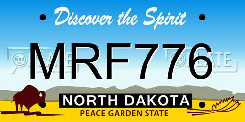 MRF776 North Dakota License Plate
