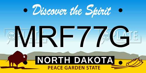 MRF77G North Dakota License Plate