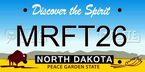MRFT26 North Dakota License Plate