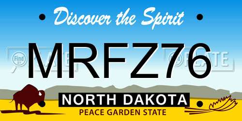 MRFZ76 North Dakota License Plate