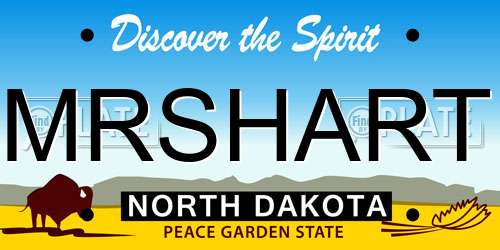 MRSHART North Dakota License Plate