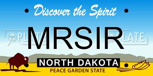 MRSIR North Dakota License Plate