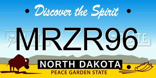 MRZR96 North Dakota License Plate