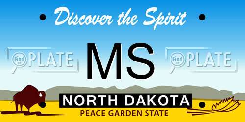 MS North Dakota License Plate