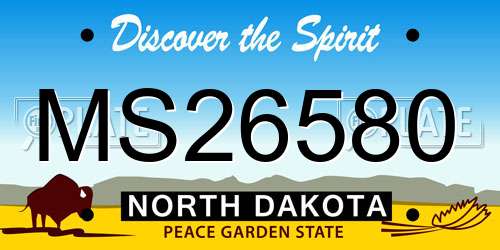 MS26580 North Dakota License Plate