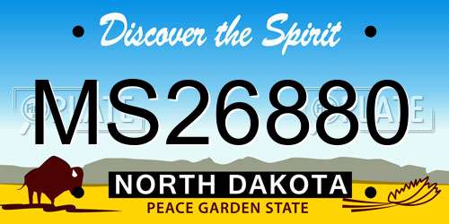 MS26880 North Dakota License Plate