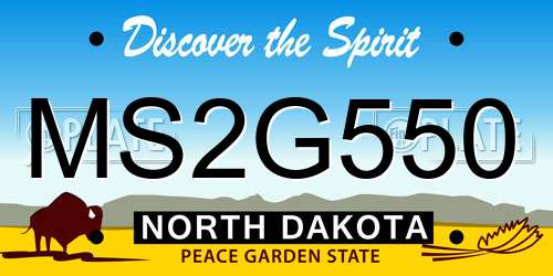 MS2G550 North Dakota License Plate