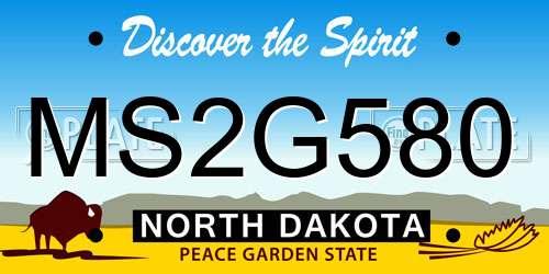 MS2G580 North Dakota License Plate