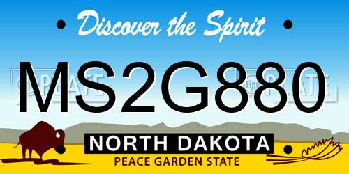 MS2G880 North Dakota License Plate