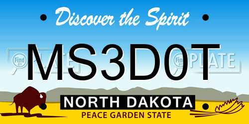 MS3D0T North Dakota License Plate