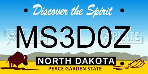 MS3D0Z North Dakota License Plate