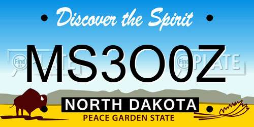 MS3O0Z North Dakota License Plate